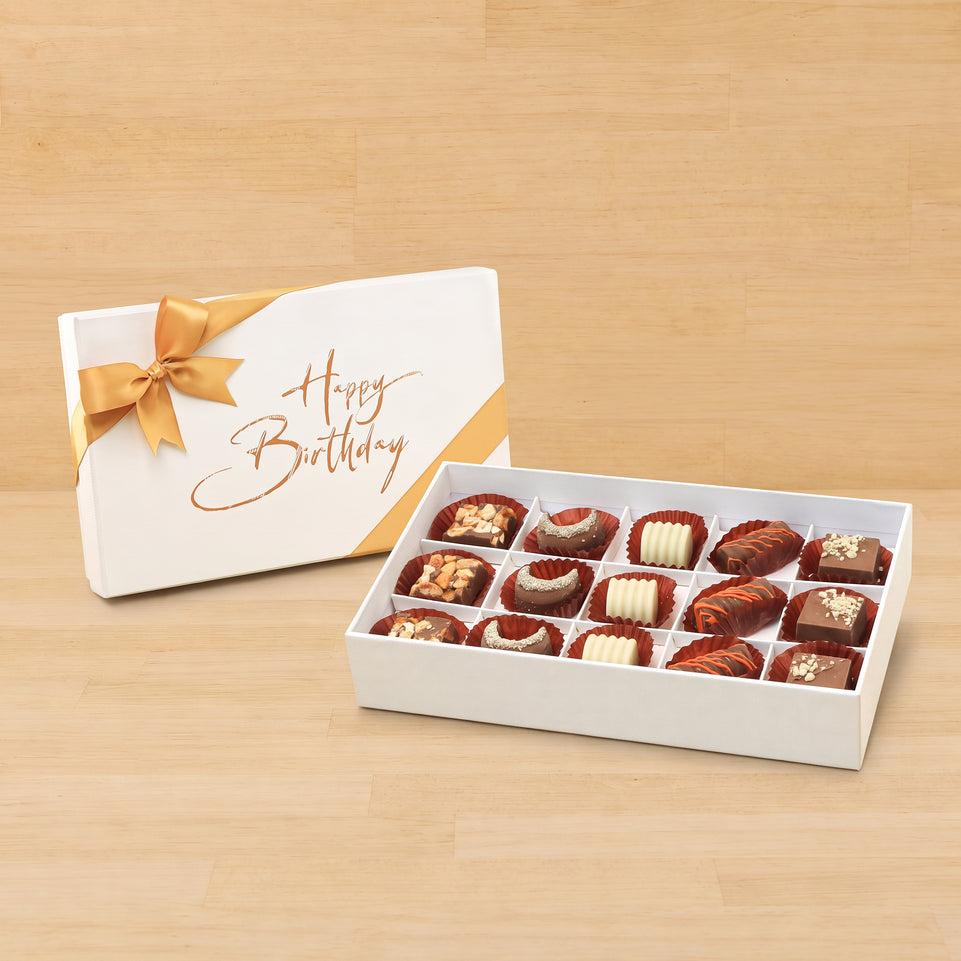 Happy birthday minimalist designed 15P chocolate hard box
