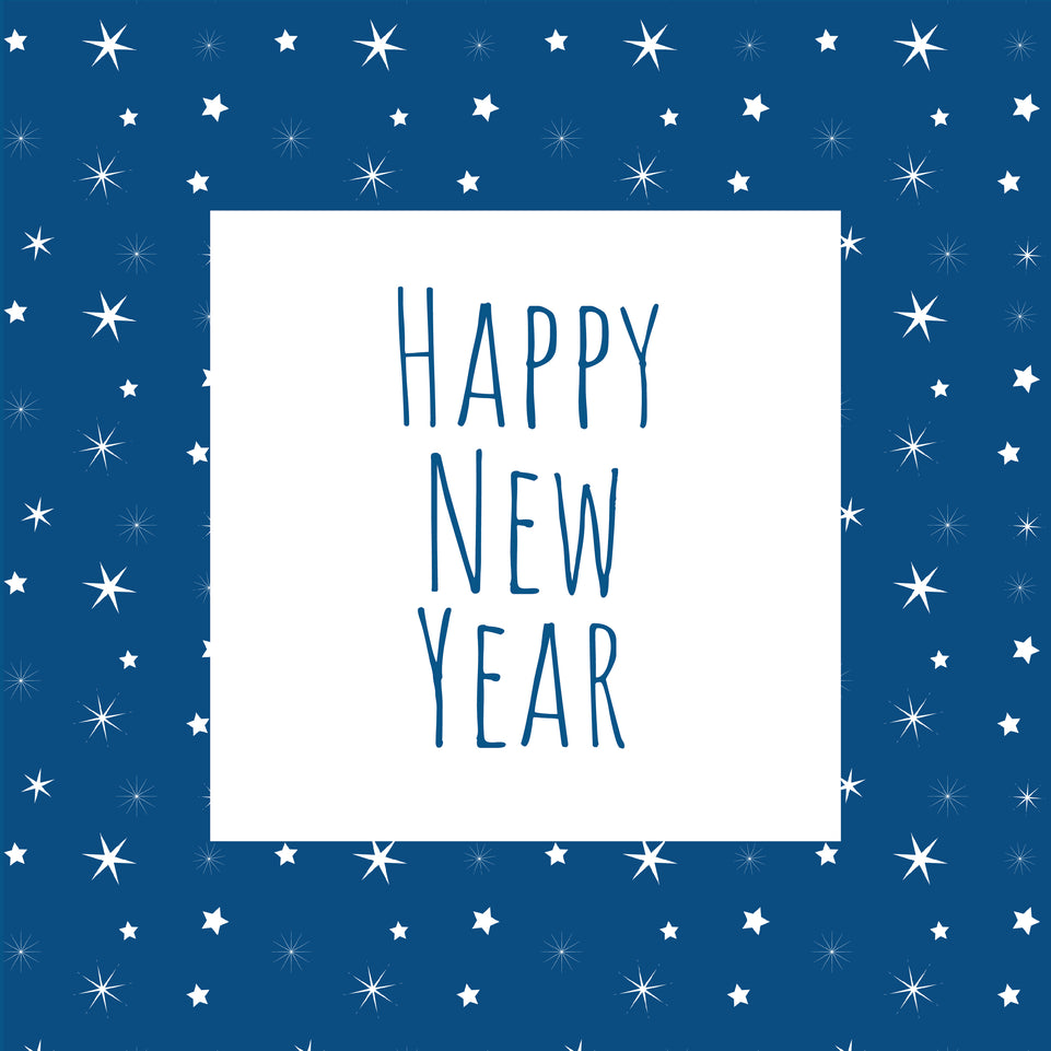 Happy new year stars greeting card