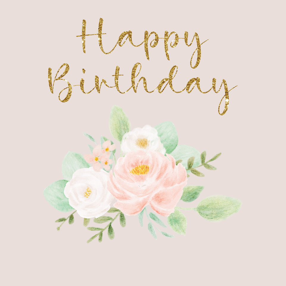 Happy birthday floral greeting card