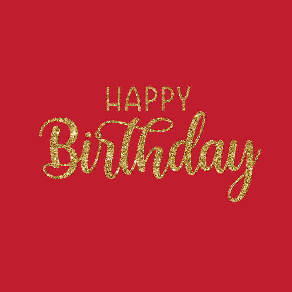 Happy birthday glitter solid color greeting card