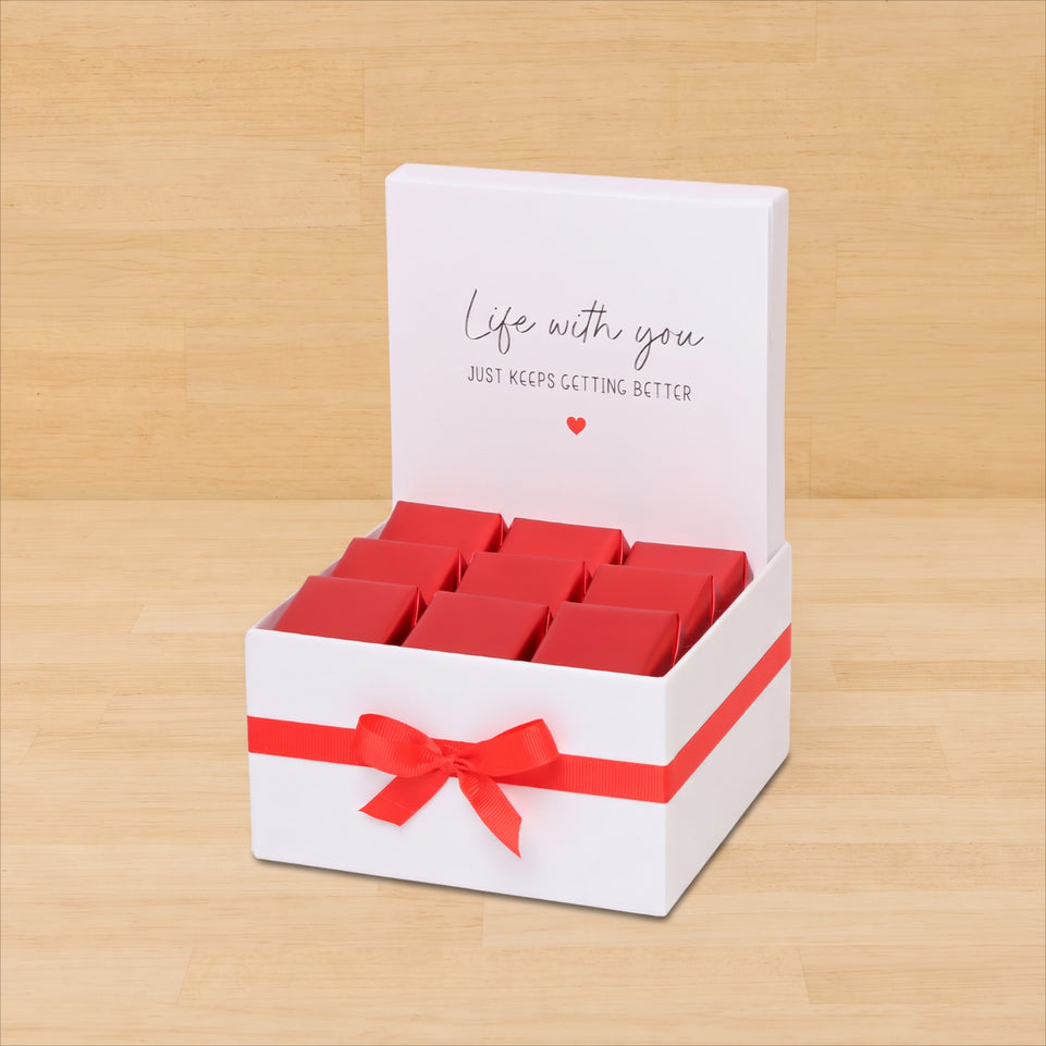 Love message "life with you" designed premium chocolate small hamper