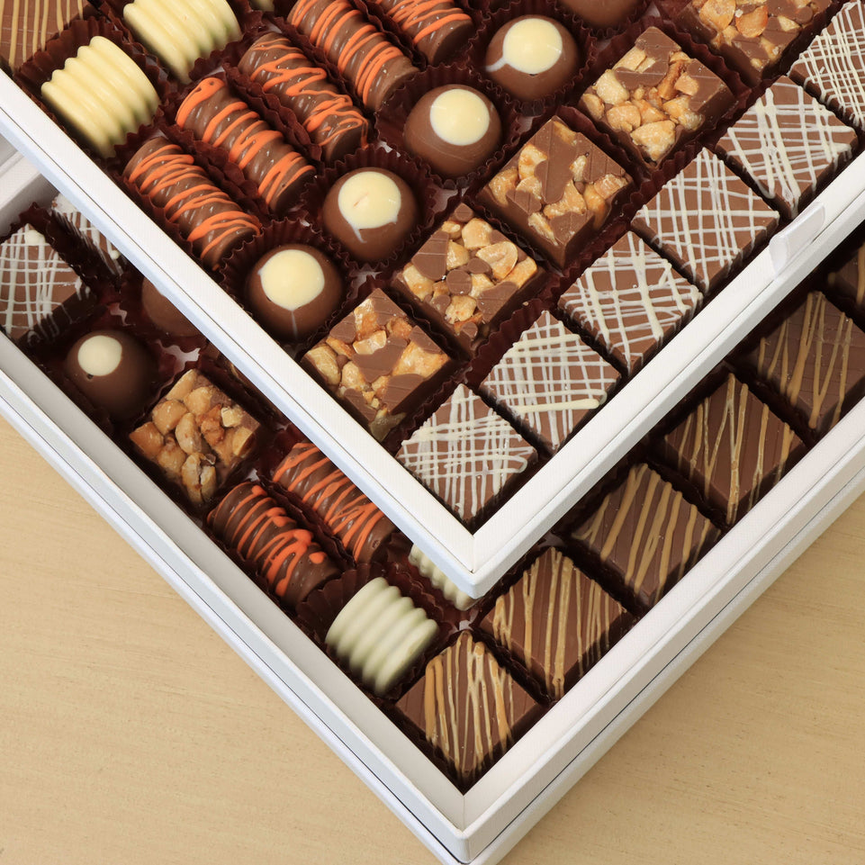 Corporate customized premium chocolate 2-layer hard box