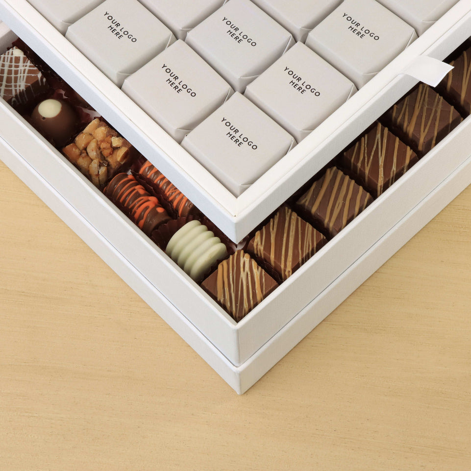 Corporate customized premium chocolate 2-layer hard box