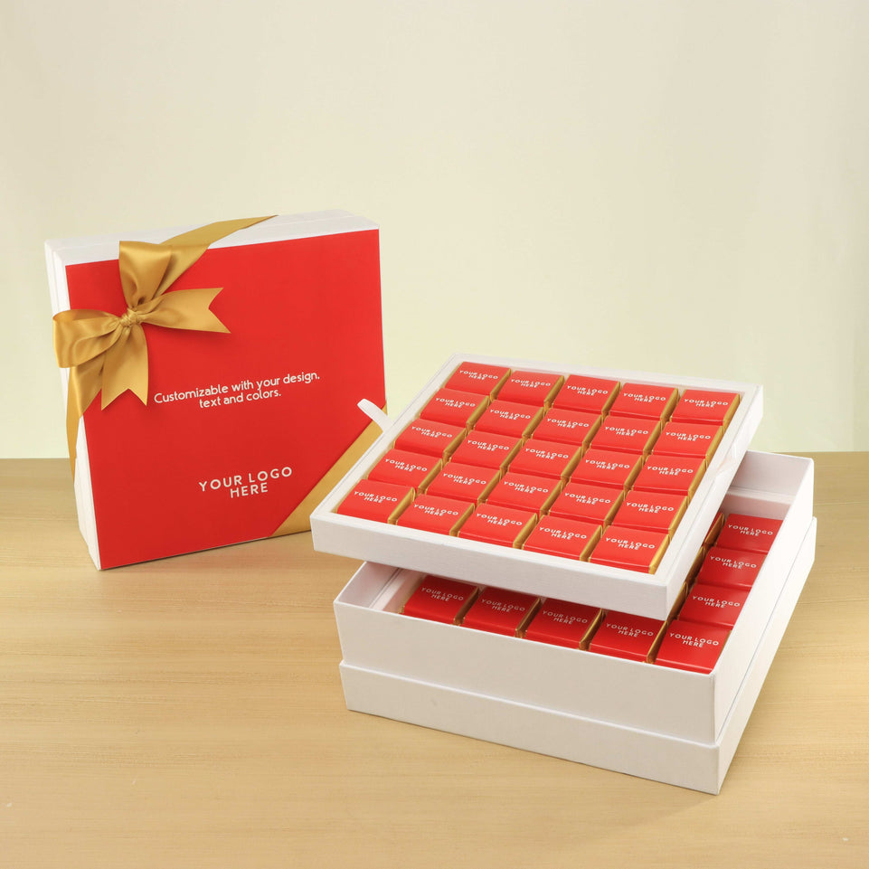 Corporate customized premium chocolate 2-layer hard box