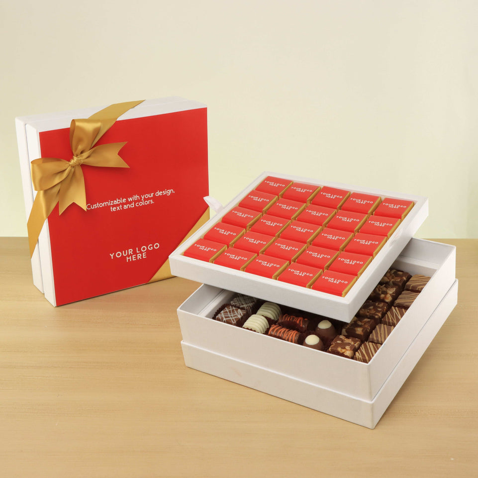 Corporate customized premium chocolate 2-layer hard box