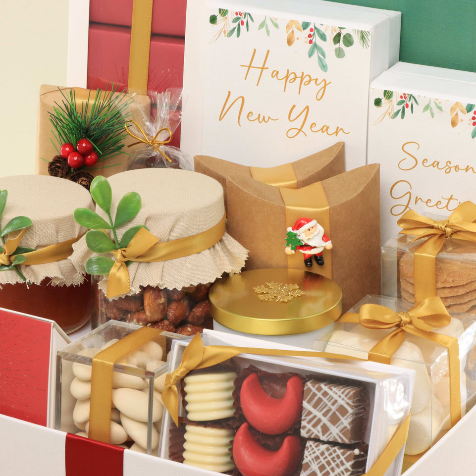 Season's greetings designed premium chocolate & sweets extra large hamper