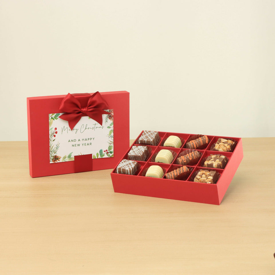 Christmas designed premium chocolate 12P hard box