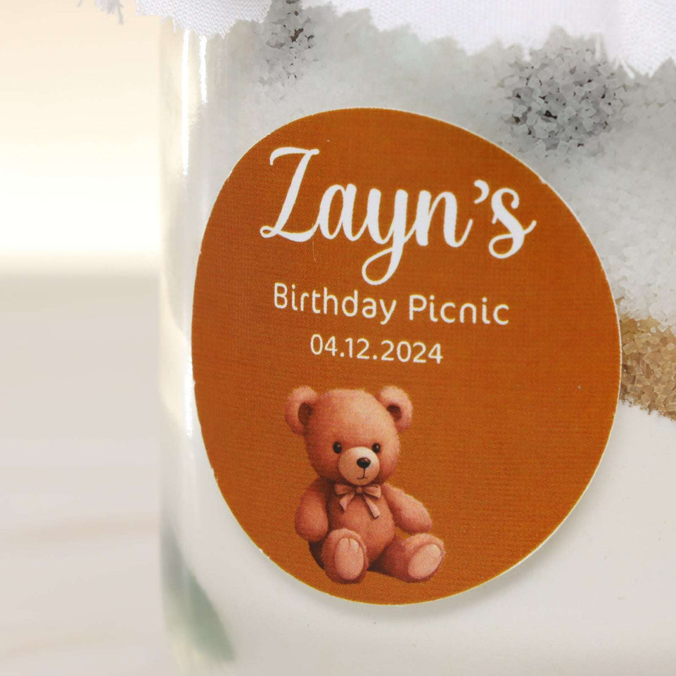Set of 20 Baby personalized chocolate chip powder large jar