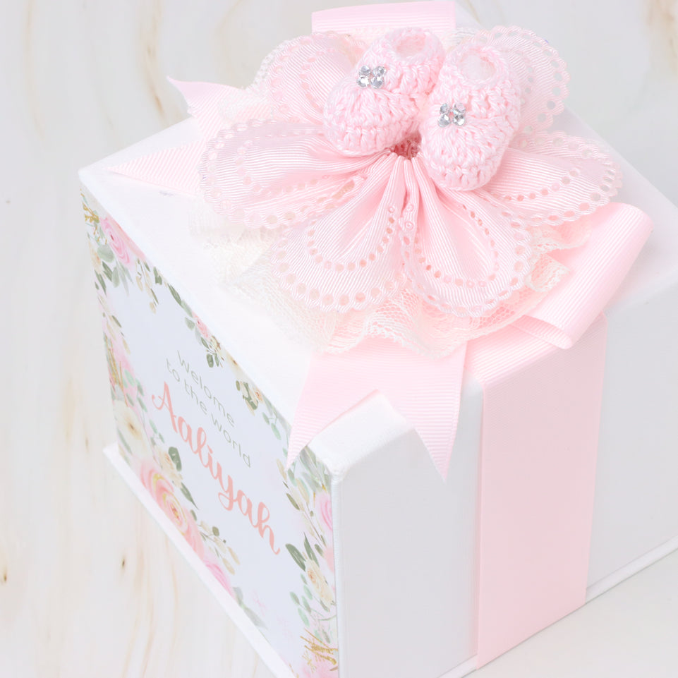 Set of 20 Baby girl ballerina shoes decorated candle hard box