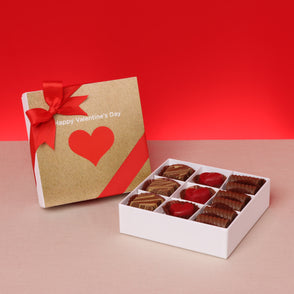 Red heart valentine designed 9-pc cho...