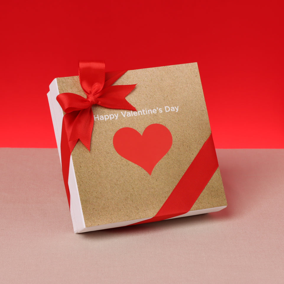 Red heart valentine designed 9-pc chocolate hard box