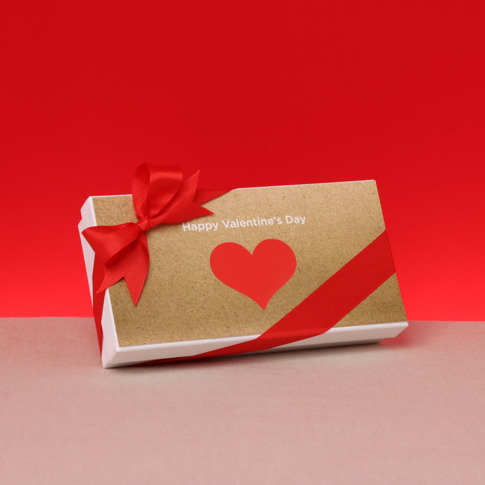 Set of 6 red heart designed 8P premium chocolate hard box giveaway