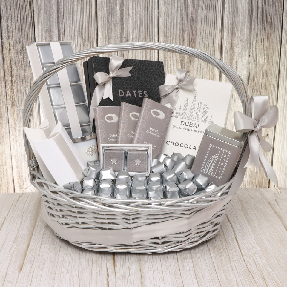 Premium chocolate & sweets , dubai chocolate large basket