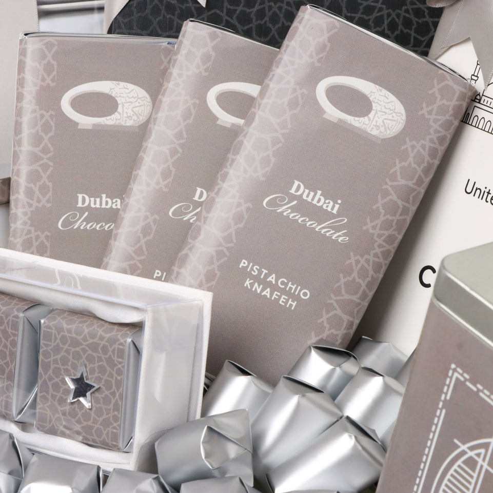 Premium chocolate & sweets , dubai chocolate large basket