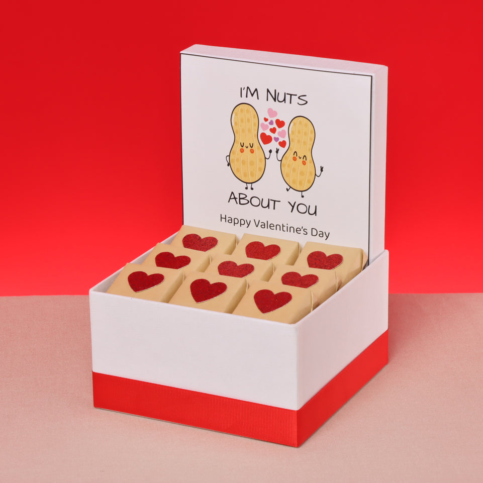 I'm nut's about you valentine designed chocolate small hamper