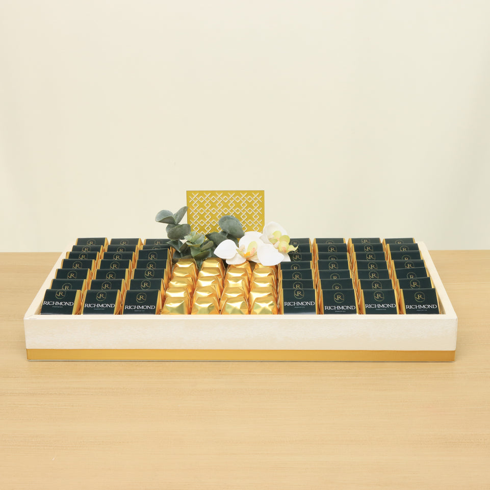 Corporate customized premium chocolate medium leather tray