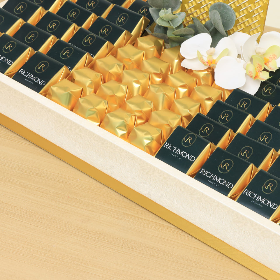 Corporate customized premium chocolate medium leather tray