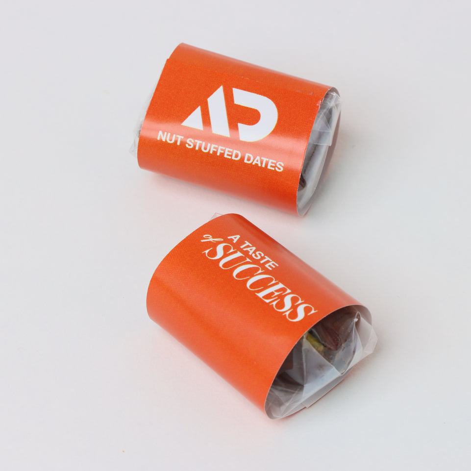 Corporate branded loose premium nut stuffed dates
