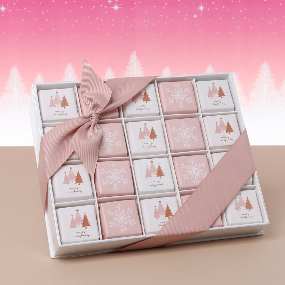 Christmas tree & snow flake designed premium chocolate view top hard box
