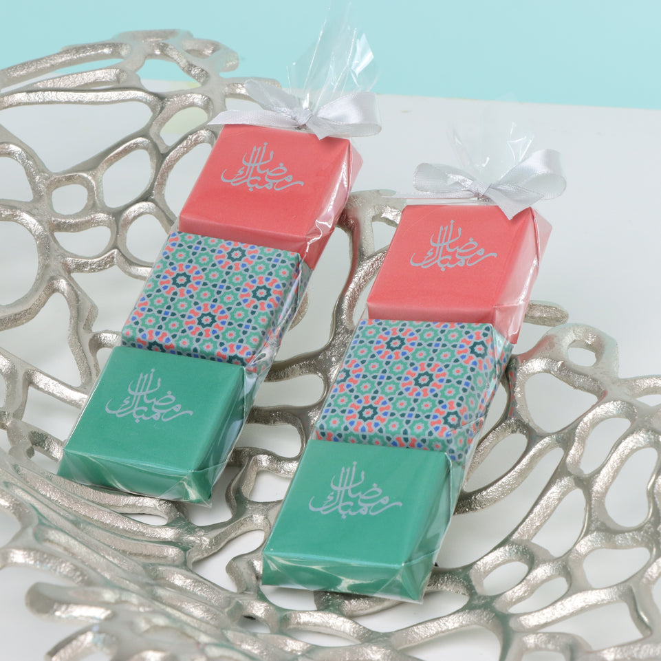 Set of 20 Ramadan pattern designed 3-piece chocolate set giveaway