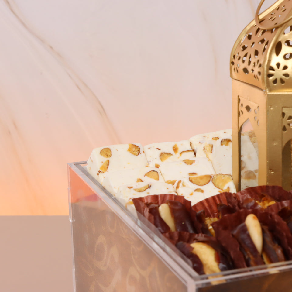 Ramadan calligraphic designed premium chocolate & sweets medium acrylic tray