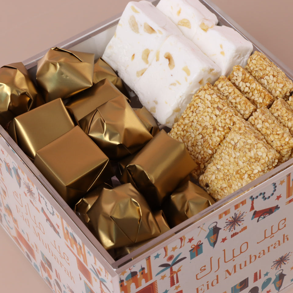Eid Mubarak patches designed premium chocolate & sweets acrylic small tray