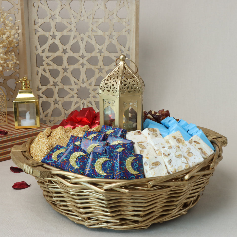 Ramadan eid designed chocolate & sweets round basket