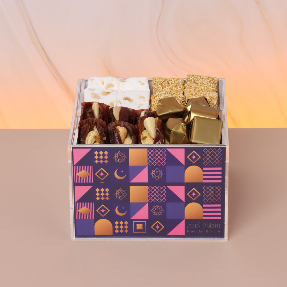 Ramadan Kareem colorful patches designed chocolate and sweet acrylic small tray