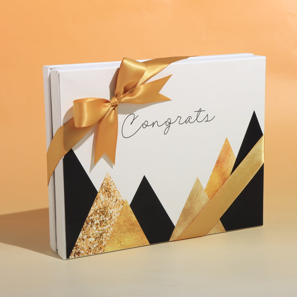 Congrats geometric designed 20P premium chocolate hard box