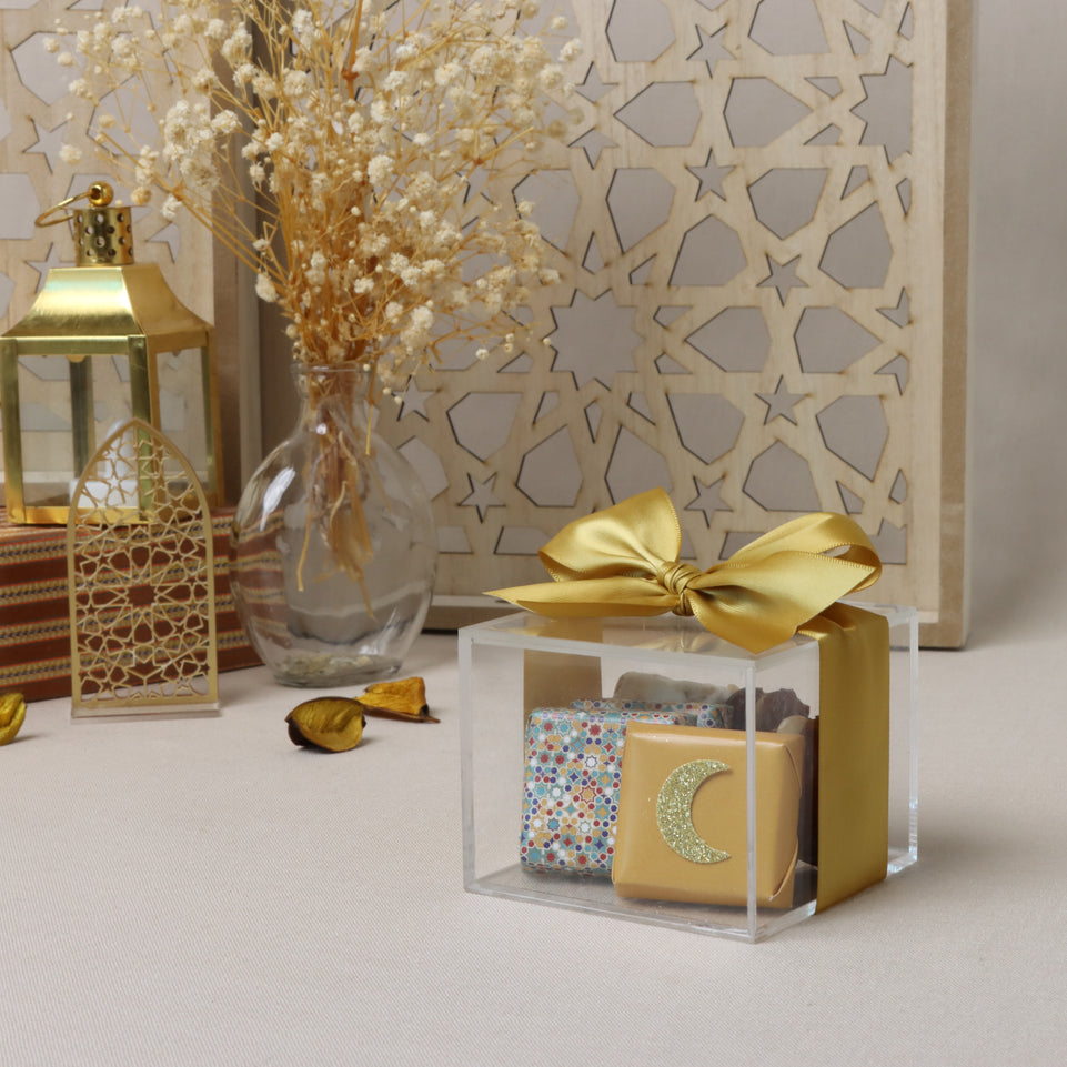 Set of 20 Ramadan eid designed chocolate & dates acrylic box