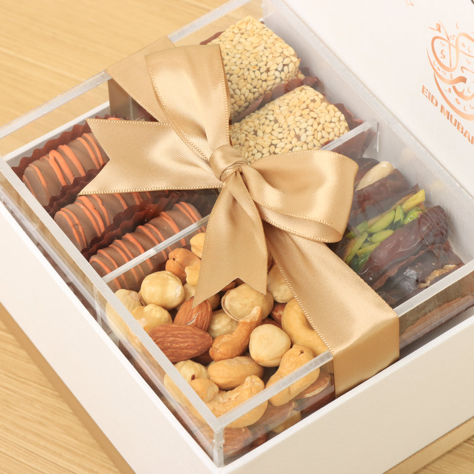 Corporate customized ramadan designed premium chocolate & sweets small hamper