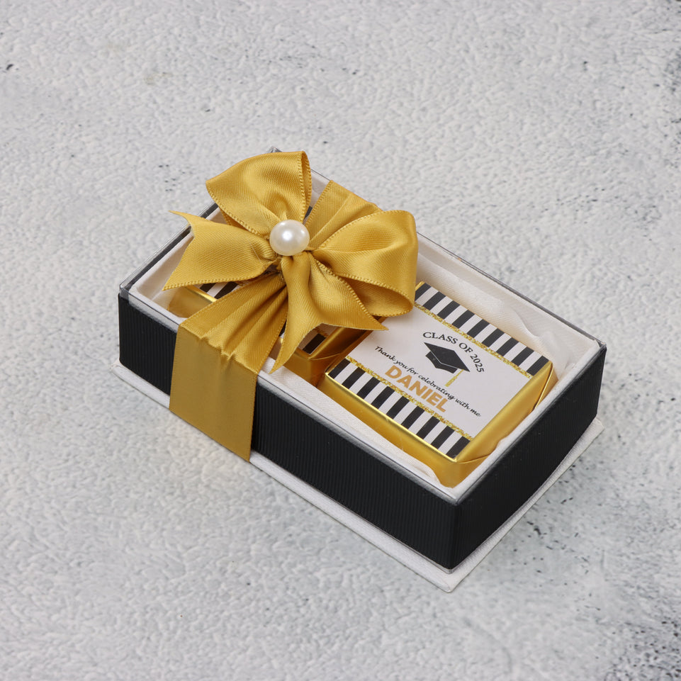 Set of 20 personalized graduation designed premium chocolate view top box giveaway