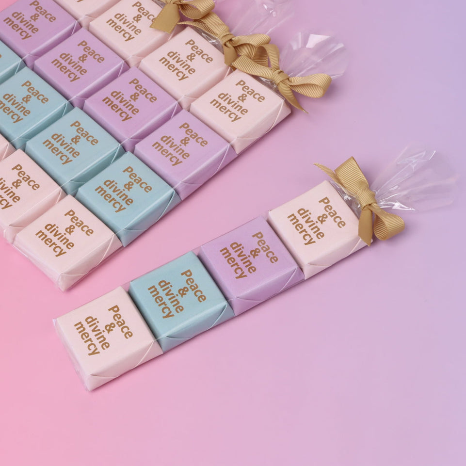 Set of 20 "Peace & Divine mercy" designed chocolate pack giveaway