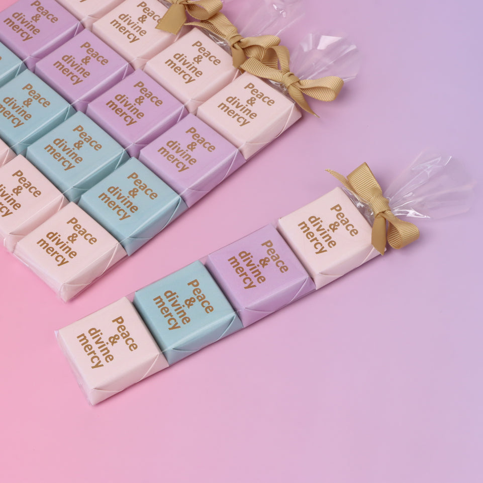 Set of 20 "Peace & Divine mercy" designed chocolate pack giveaway