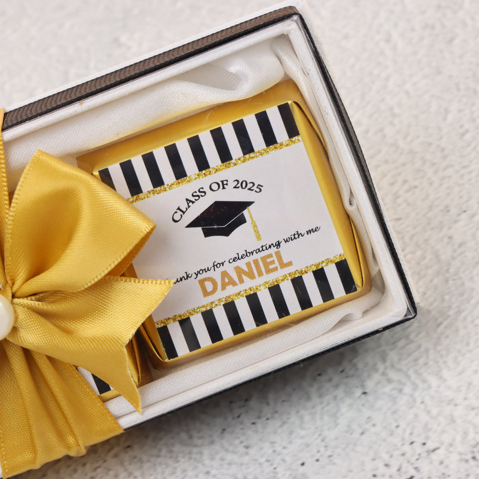 Set of 20 personalized graduation designed premium chocolate view top box giveaway