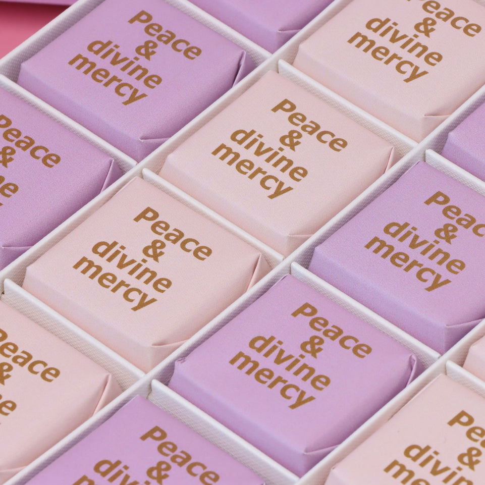 "Peace & divine mercy" designed chocolate 20P hard box