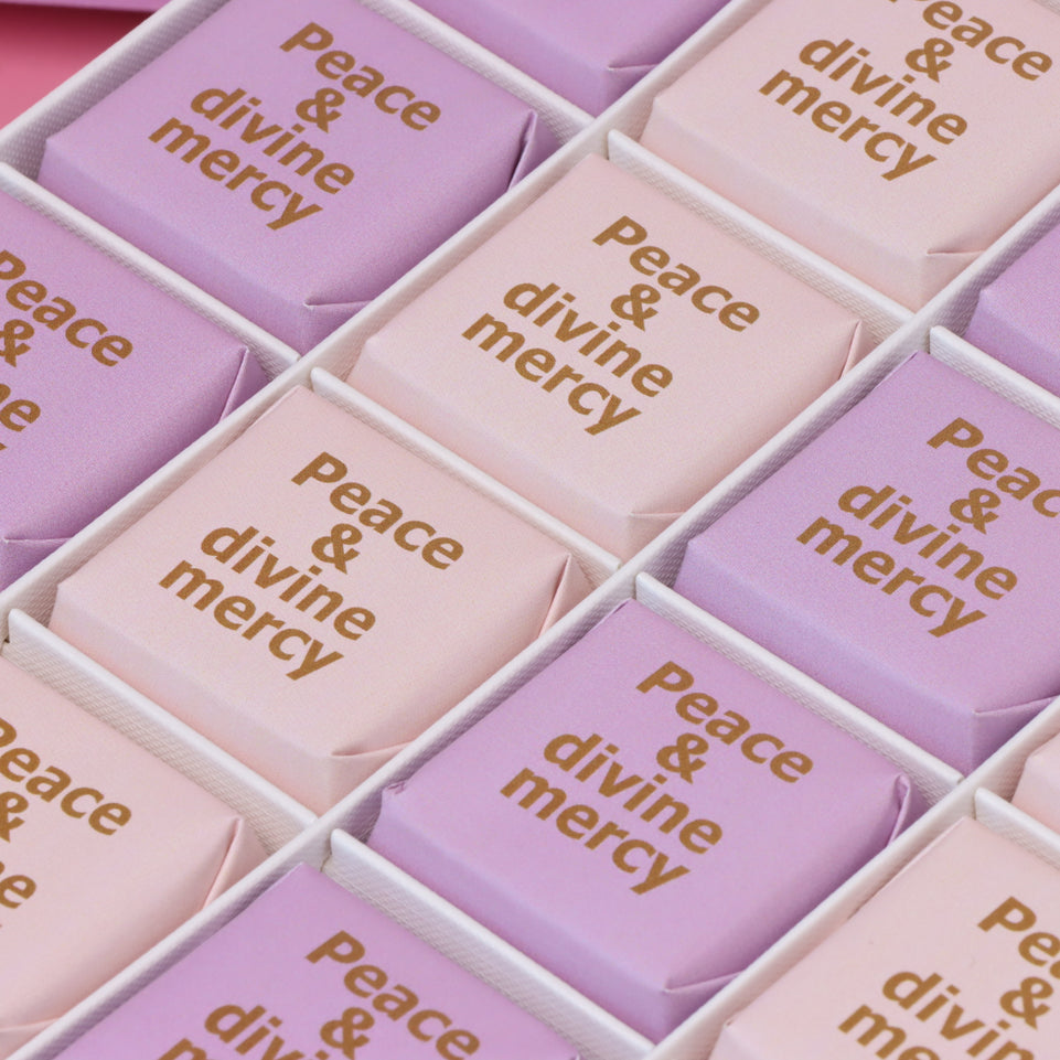 "Peace & divine mercy" designed chocolate 20P hard box