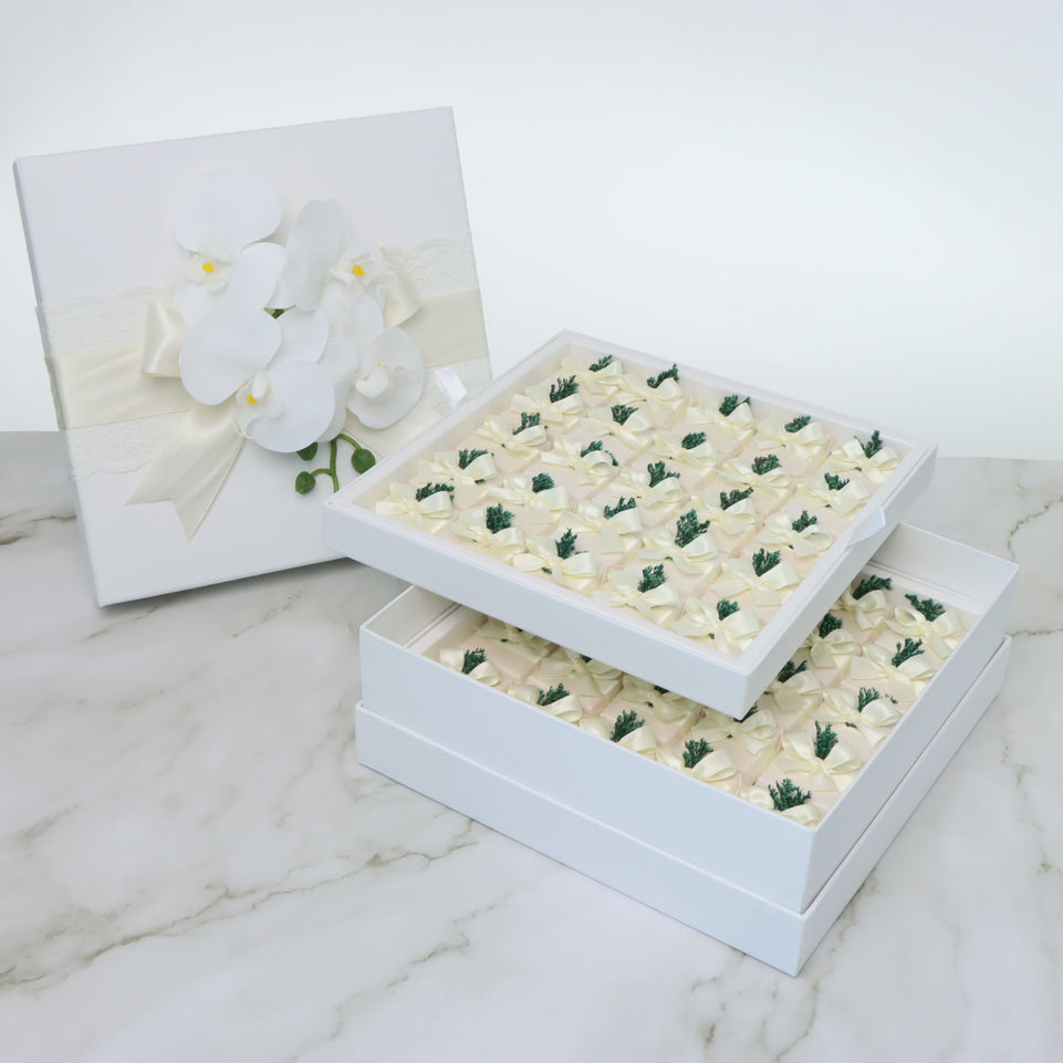 Luxury bridal decorated chocolate 2-layer hard box