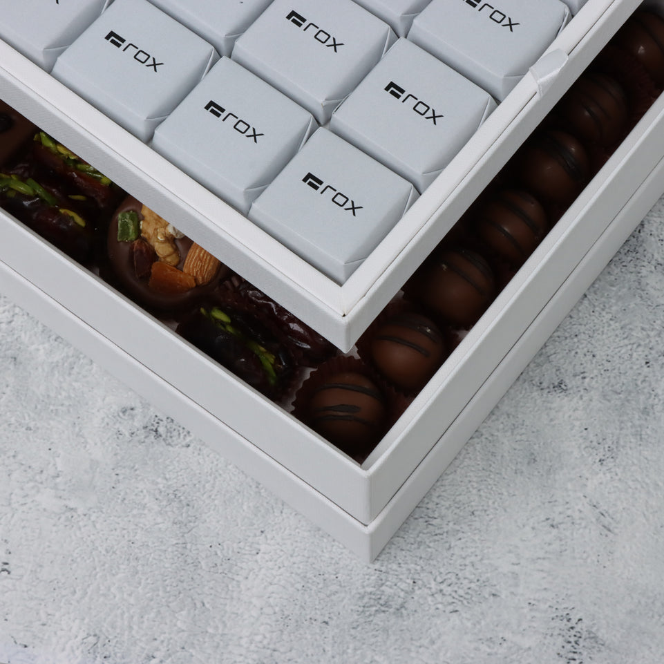 Corporate customized premium chocolate 2-layer hard box