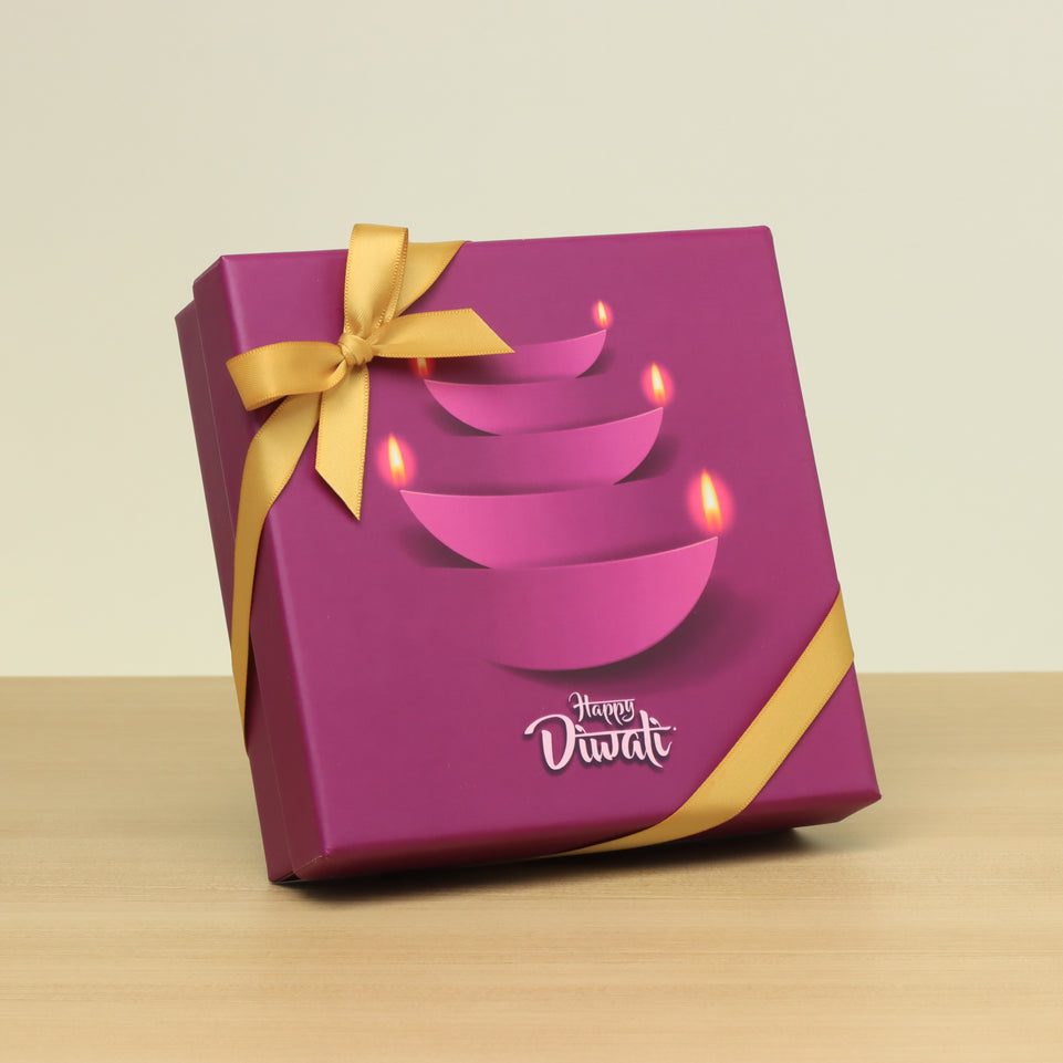 Diwali candle designed premium chocolate 9-piece printed hard box