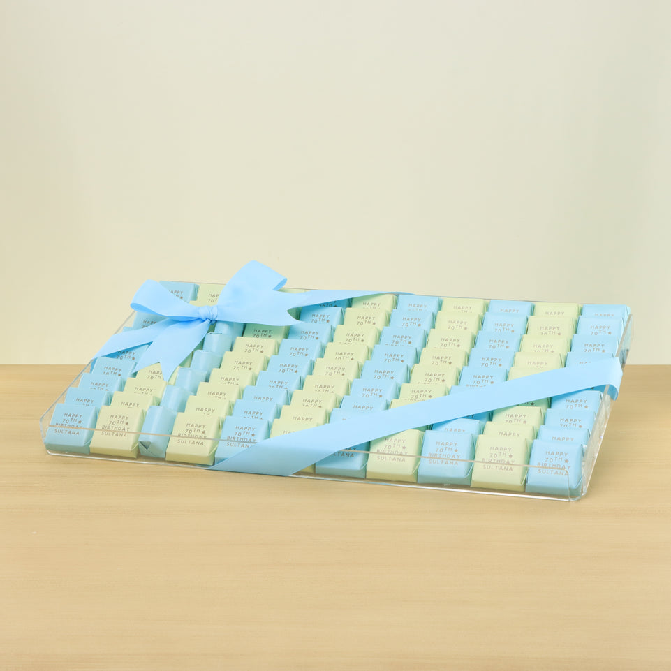 Happy birthday designed premium chocolate medium acrylic tray