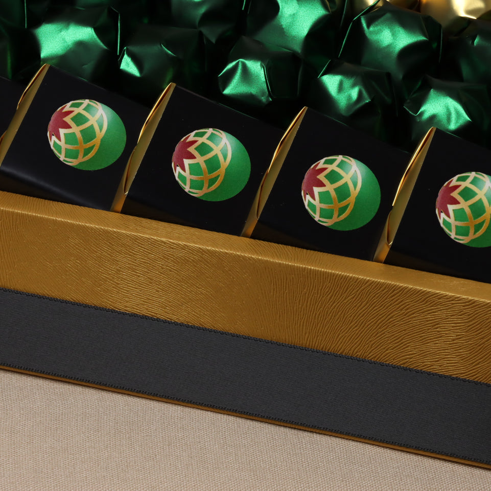 Corporate customized premium chocolate large leather tray with acrylic backdrop