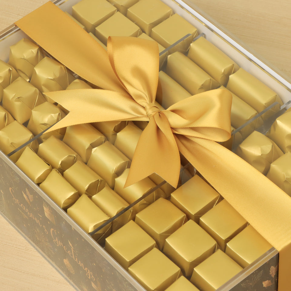 Season's greetings designed premium chocolate medium acrylic box