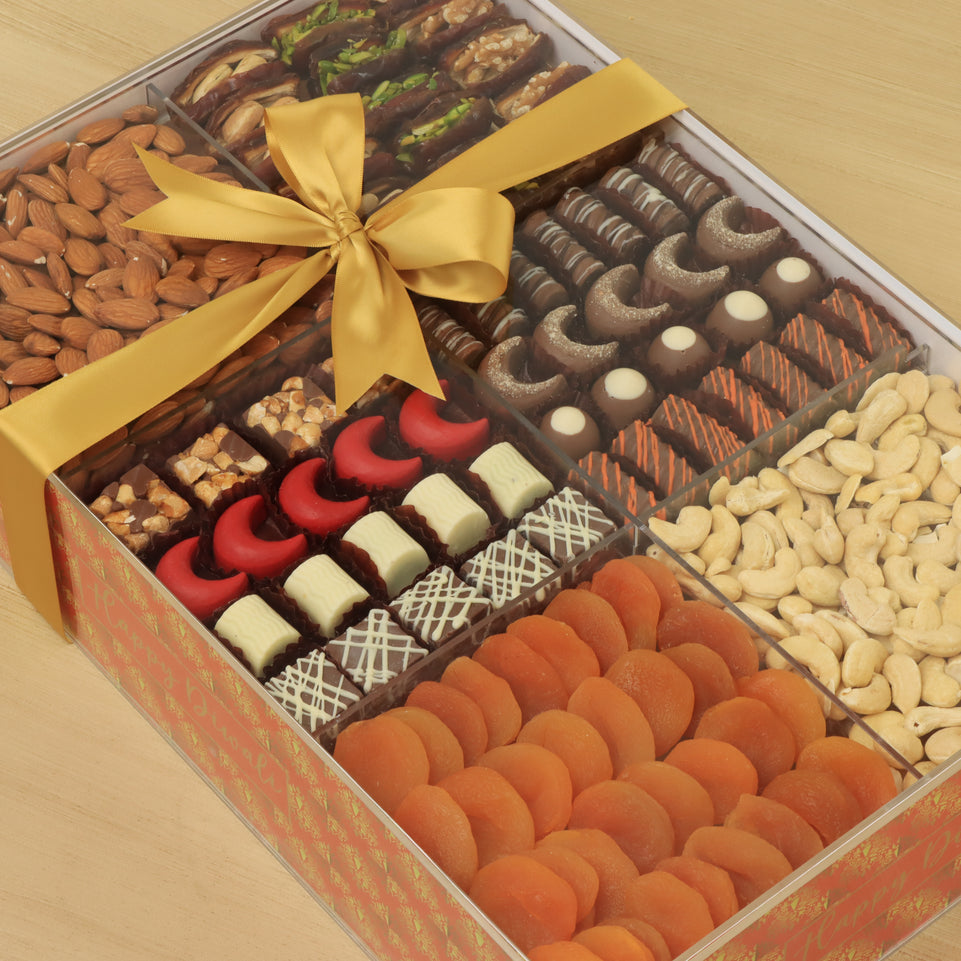 Happy diwali designed premium chocolate & nuts large acrylic box
