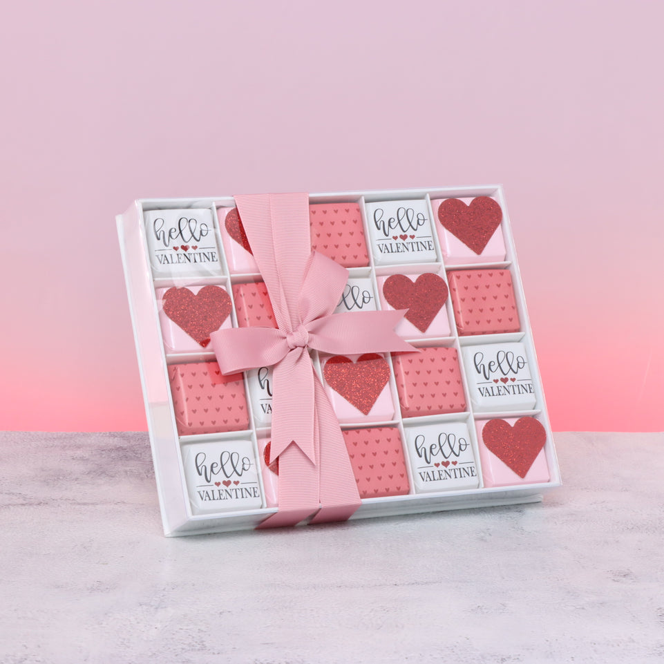 Hello valentine designed chocolate 20P view top box