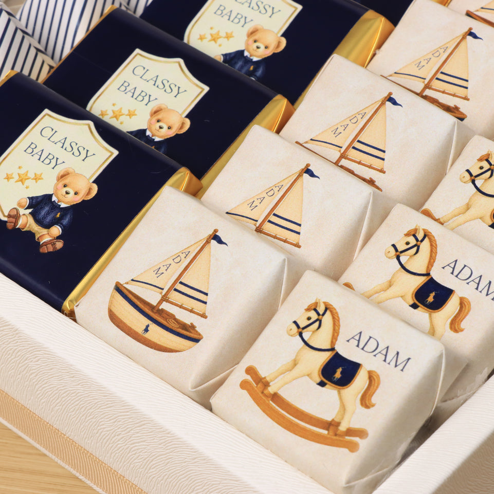 Little gentleman theme with acrylic backdrop premium chocolate large leather tray