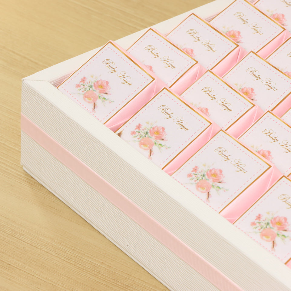 Baby flower designed personalized chocolate medium leather tray