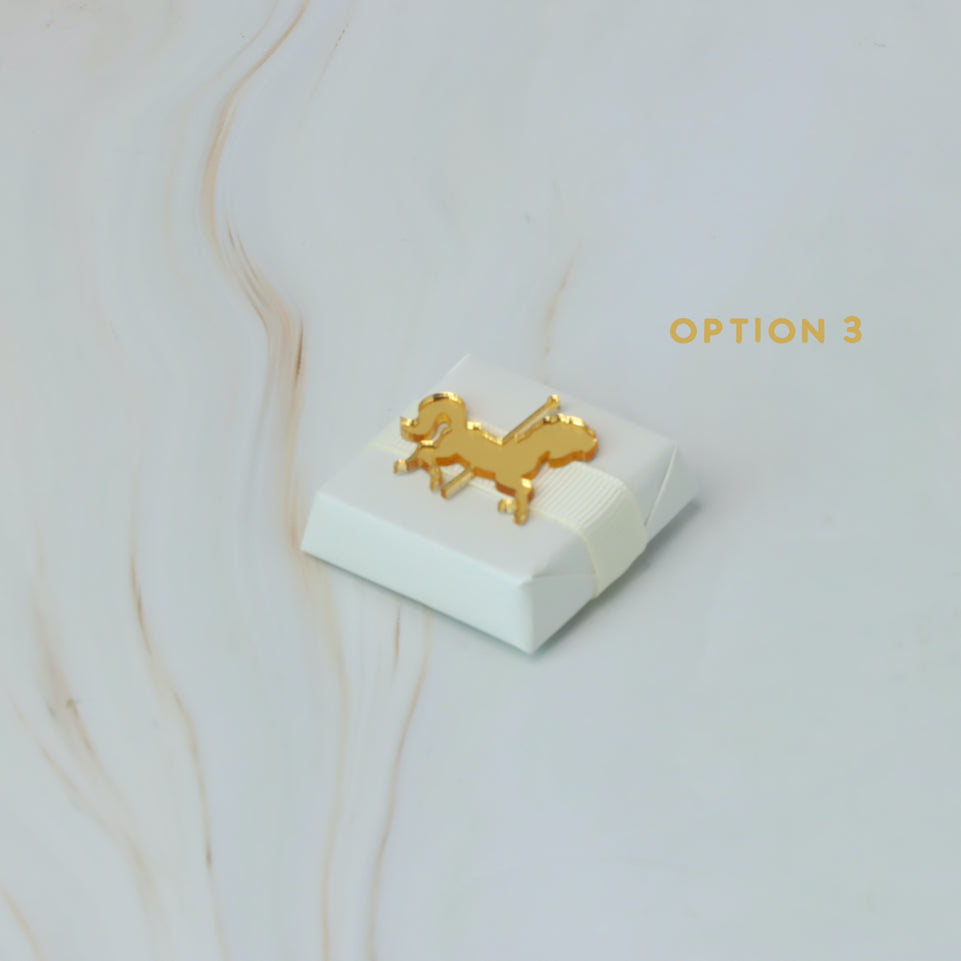 Baby carousel horse acrylic decorated premium chocolate