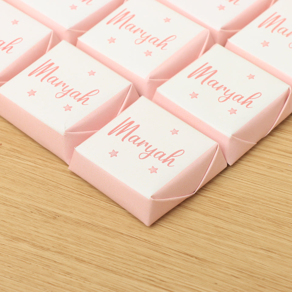 Baby girl star design personalized chocolate