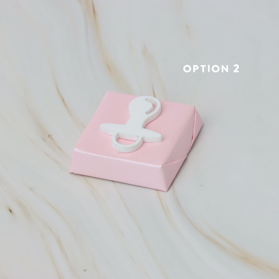 Baby acrylic pacifier decorated premium chocolate